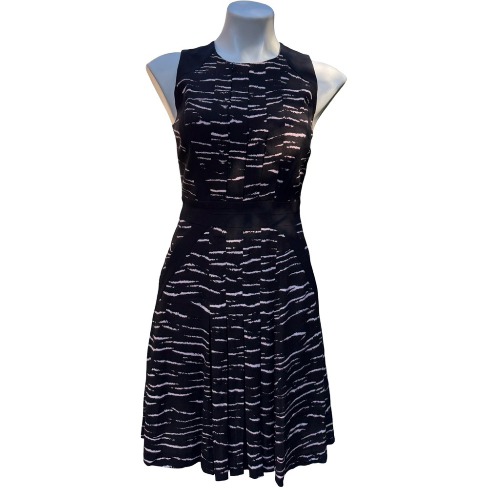 Rebecca Taylor NWOT Colorblock Panel Skater Dress Brushstroke Print Size 2 - Picture 6 of 9